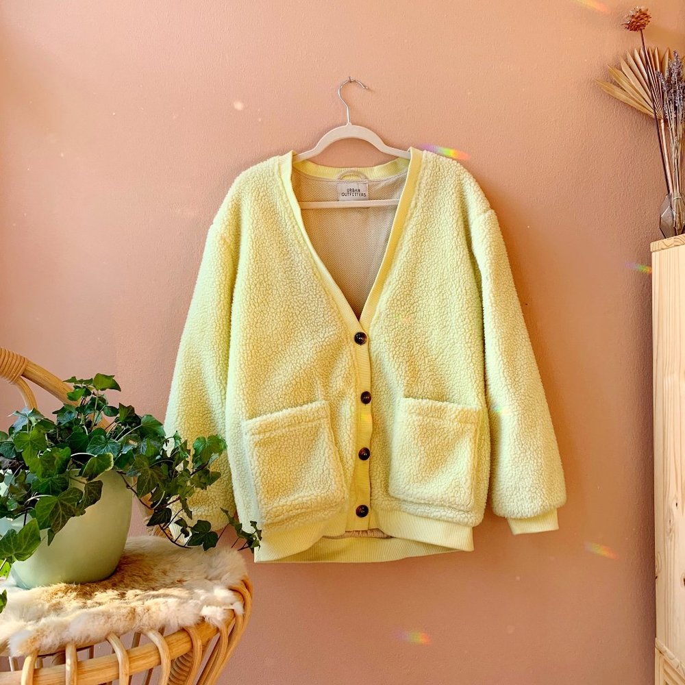 Uo Teddy Button-Front Sweater Jacket - image 1